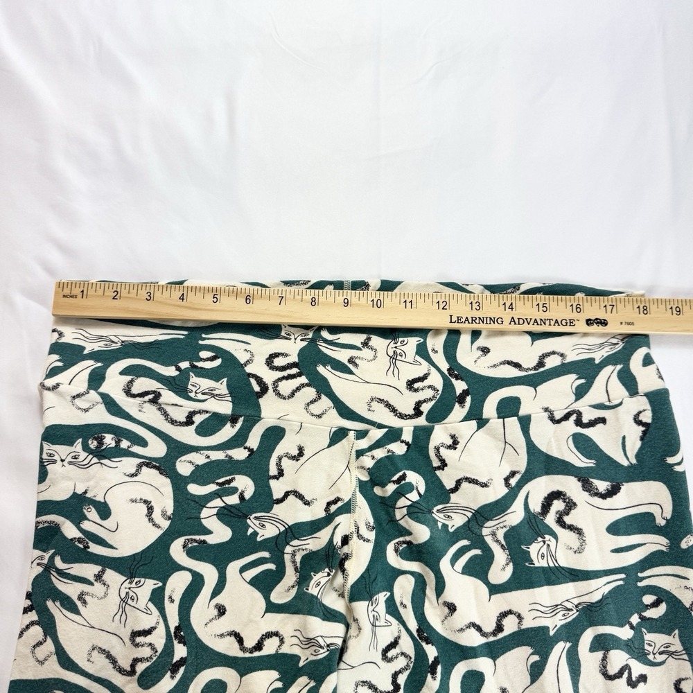 Thunderpants Organic Cotton 3/4 Leggings Womens 2X AOP Cat Print Sustainable - Picture 9 of 9